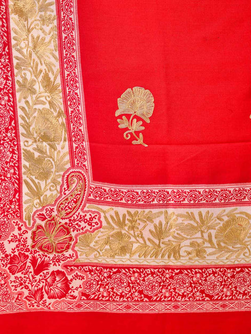 Women's Jamawar Aari Embroidery Wool Shawl
